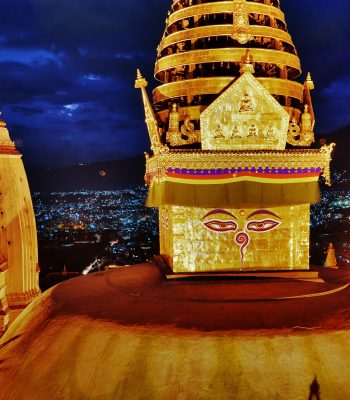 Nepal Kathmandu Swayambhunath Night Swayambhunath on a Nepal and India Tour