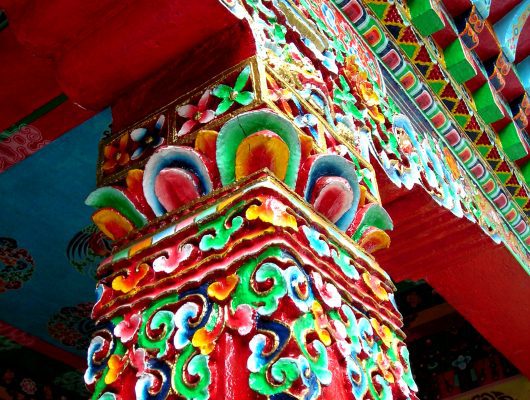 Buddhist Pillars in Pemyangtse on an India Tour