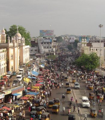 Hyderabad from Char Minar on an Indian Tour